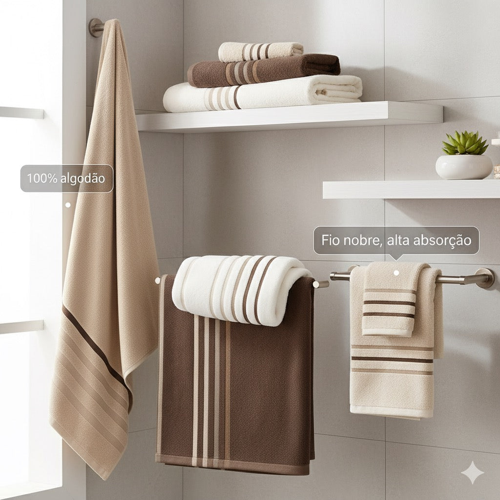 Kit 10 Toalhas de Banho Gigantes Fio Penteado - 🔥Liquidação de Fim de Ano🔥